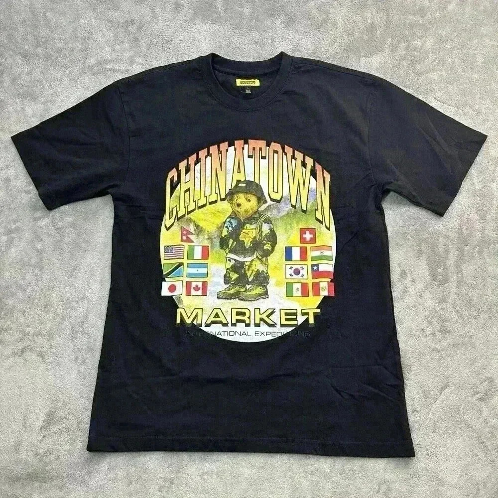 Chinatown Market Shirt Mens Large International Expedition Bear Flag Streetwear